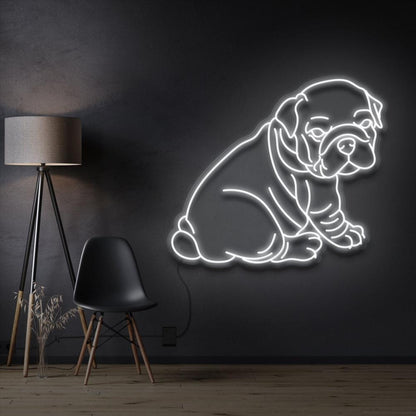 Violet Bulldog Puppy Silhouette Led Neon Sign For Home Decor | Shineneon