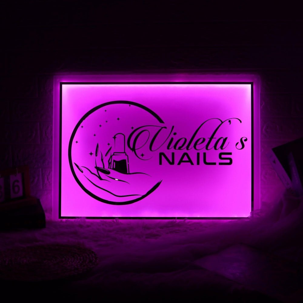 Violetas Nails Acrylic Business Logo Sign - Shineneon