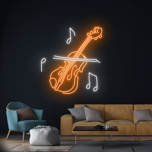 Violin Led Sign Music Player Neon Sign