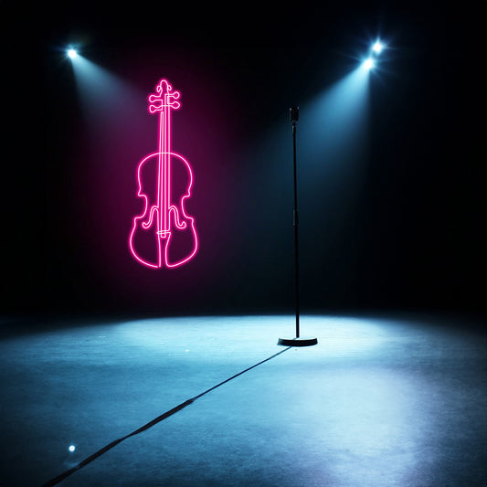 Violin Neon Sign Music Festival Neon Sign