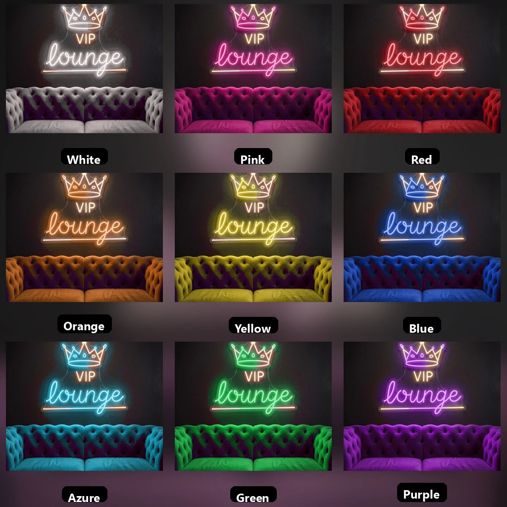 Vip Lounge LED Neon Sign - 05 Color Grid