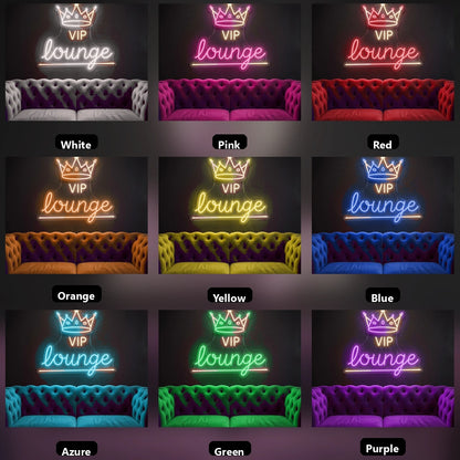 Vip Lounge LED Neon Sign - 05 Color Grid