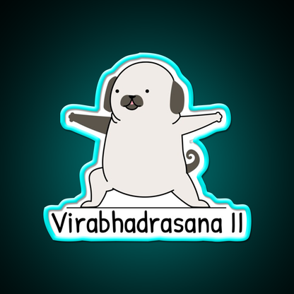 Virabhadrasana Ii Yoga Led Neon Sign For Wellness Space Rgb Color
