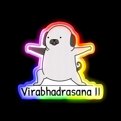 Virabhadrasana Ii Yoga Led Neon Sign For Wellness Space Rgb Color