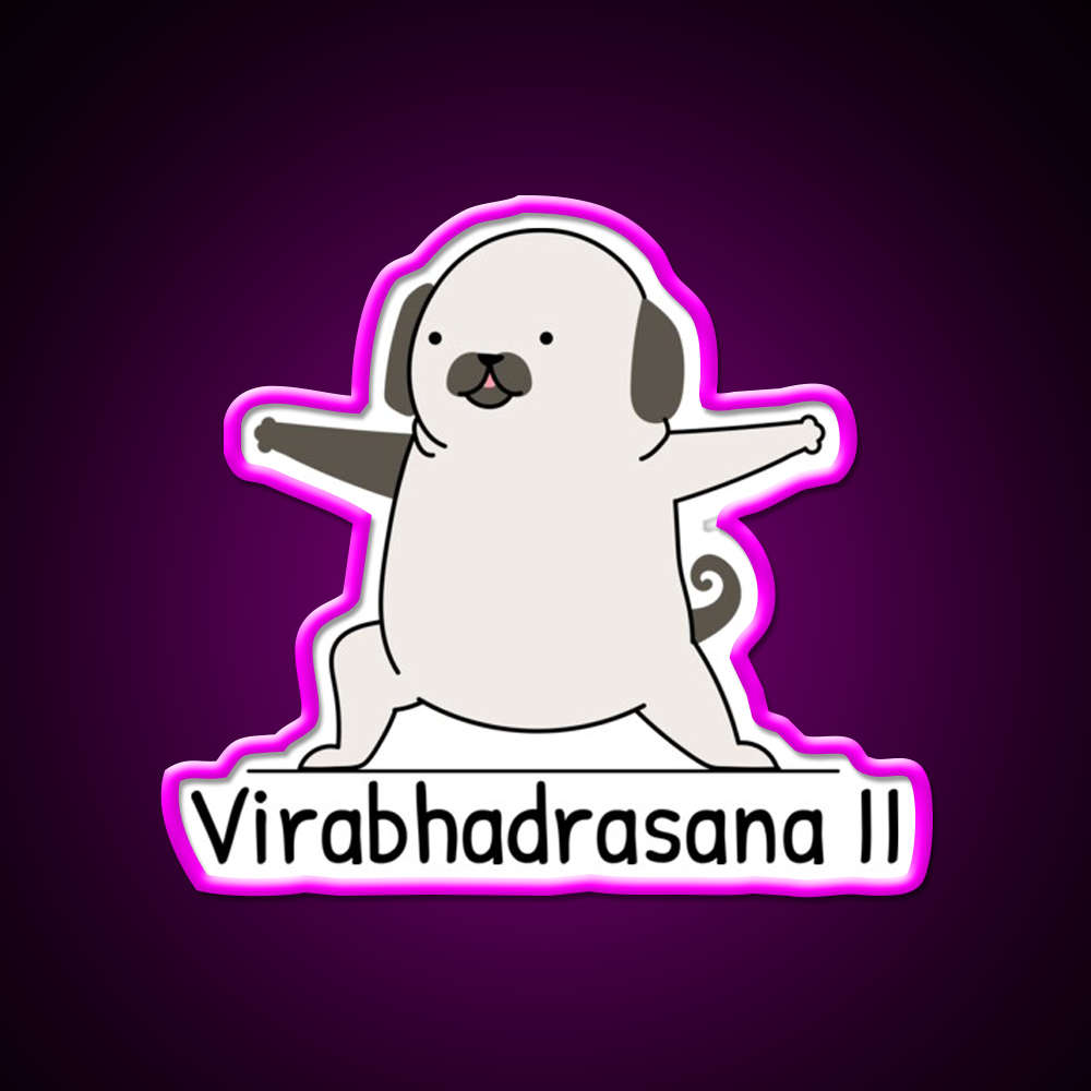 Virabhadrasana Ii Yoga Led Neon Sign For Wellness Space Rgb Color