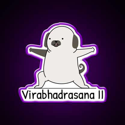 Virabhadrasana Ii Yoga Led Neon Sign For Wellness Space Rgb Color