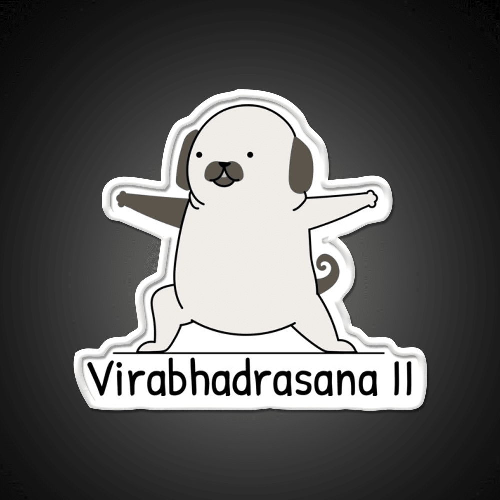 Virabhadrasana Ii Yoga Led Neon Sign For Wellness Space Rgb Color - Shineneon