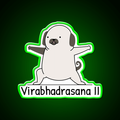 Virabhadrasana Ii Yoga Led Neon Sign For Wellness Space Rgb Color - Shineneon