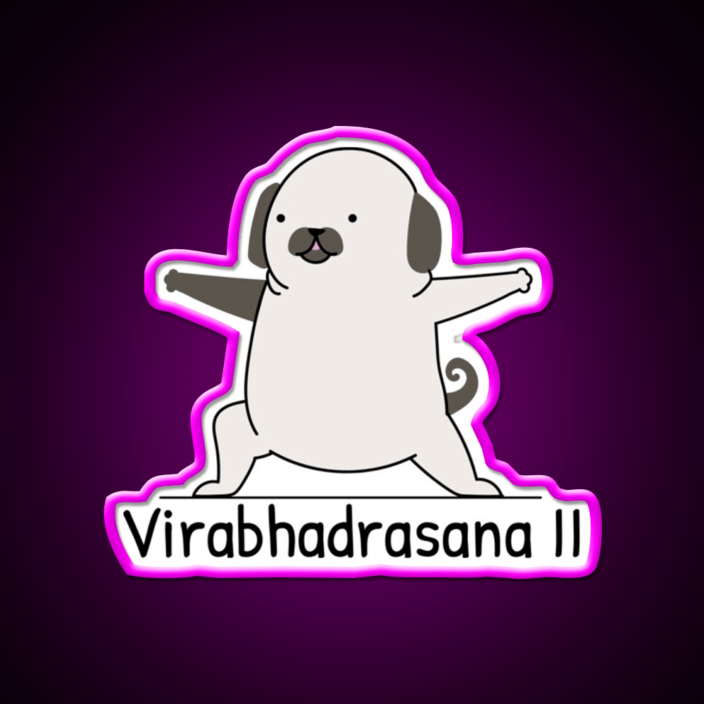 Virabhadrasana Ii Yoga Led Neon Sign For Wellness Space Rgb Color - Shineneon