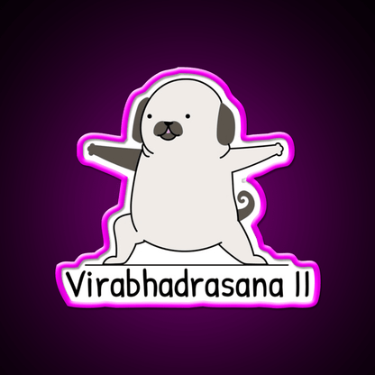 Virabhadrasana Ii Yoga Led Neon Sign For Wellness Space Rgb Color - Shineneon