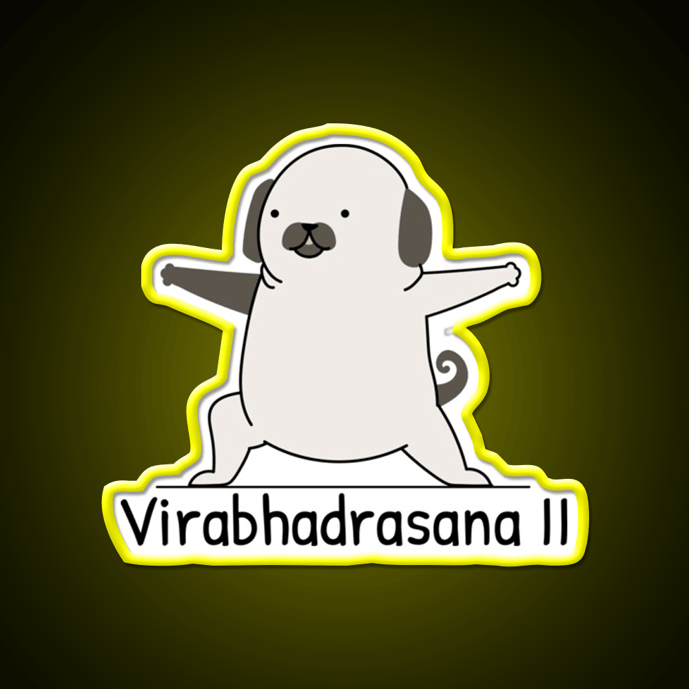 Virabhadrasana Ii Yoga Led Neon Sign For Wellness Space Rgb Color - Shineneon