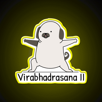 Virabhadrasana Ii Yoga Led Neon Sign For Wellness Space Rgb Color