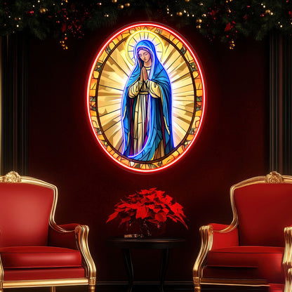 Virgin Mary in prayer Acrylic Led Neon Sign | Shineneon