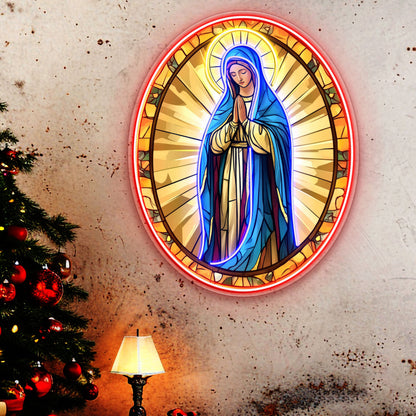 Virgin Mary in prayer Acrylic Led Neon Sign | Shineneon