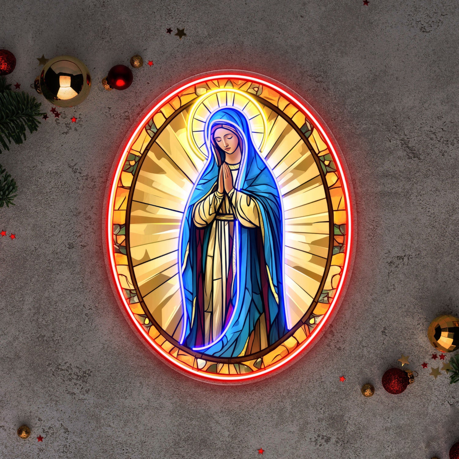 Virgin Mary in prayer Acrylic Led Neon Sign | Shineneon
