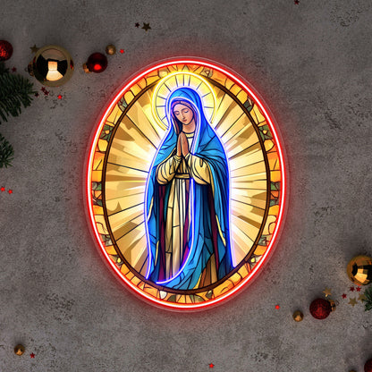 Virgin Mary in prayer Acrylic Led Neon Sign | Shineneon