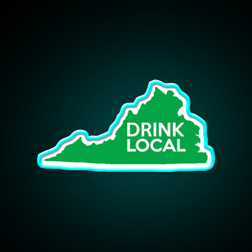Virginia Drink Local Va Green Beer Bar Decor Led Neon Sign Rgb Color - Size and dimension reference