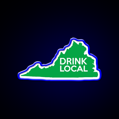 Virginia Drink Local Va Green Beer Bar Decor Led Neon Sign Rgb Color