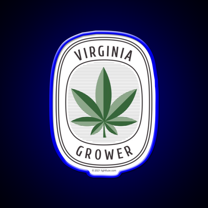 Virginia Grower Retro Label Hemp Inspired Green Leaf Led Neon Sign Rgb Color - LED neon sign view 5