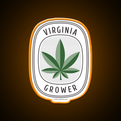 Virginia Grower Retro Label Hemp Inspired Green Leaf Led Neon Sign Rgb Color - LED neon sign view 6