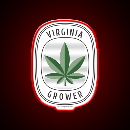 Virginia Grower Retro Label Hemp Inspired Green Leaf Led Neon Sign Rgb Color - LED neon sign view 10