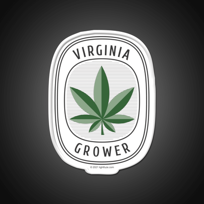 Virginia Grower Retro Label Hemp Inspired Green Leaf Led Neon Sign Rgb Color - Shineneon