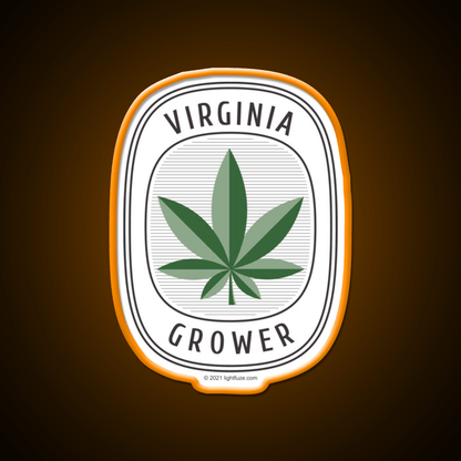 Virginia Grower Retro Label Hemp Inspired Green Leaf Led Neon Sign Rgb Color - Shineneon