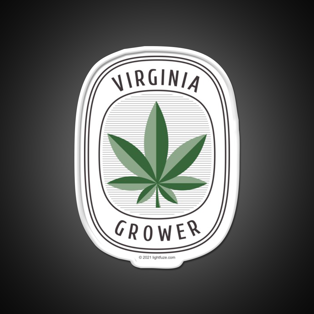 Virginia Grower Retro Label Hemp Inspired Green Leaf Led Neon Sign Rgb Color - LED neon sign view 11