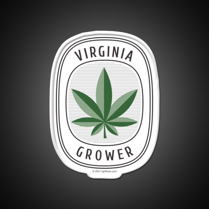 Virginia Grower Retro Label Hemp Inspired Green Leaf Led Neon Sign Rgb Color - LED neon sign view 11