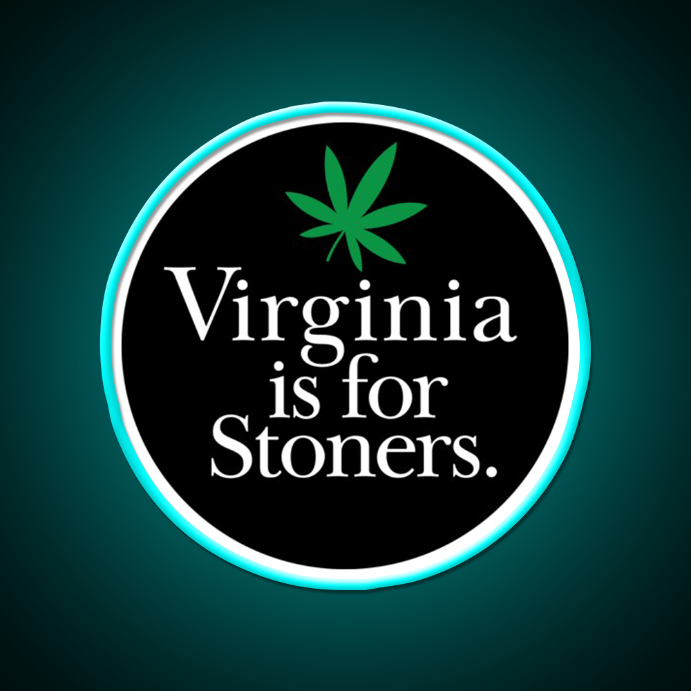 Virginia Is For Stoners Hemp Inspired Green Leaf Led Neon Sign Rgb Color - Size and dimension reference