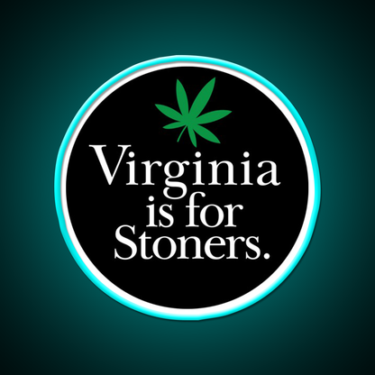 Virginia Is For Stoners Hemp Inspired Green Leaf Led Neon Sign Rgb Color - Size and dimension reference