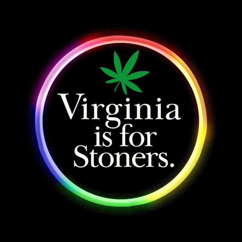 Virginia Is For Stoners Hemp Inspired Green Leaf Led Neon Sign Rgb Color - LED neon sign close-up detail