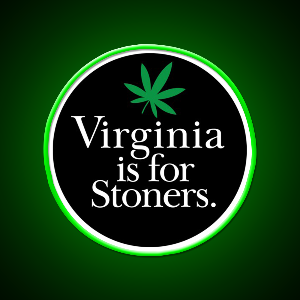 Virginia Is For Stoners Hemp Inspired Green Leaf Led Neon Sign Rgb Color - LED neon sign view 8
