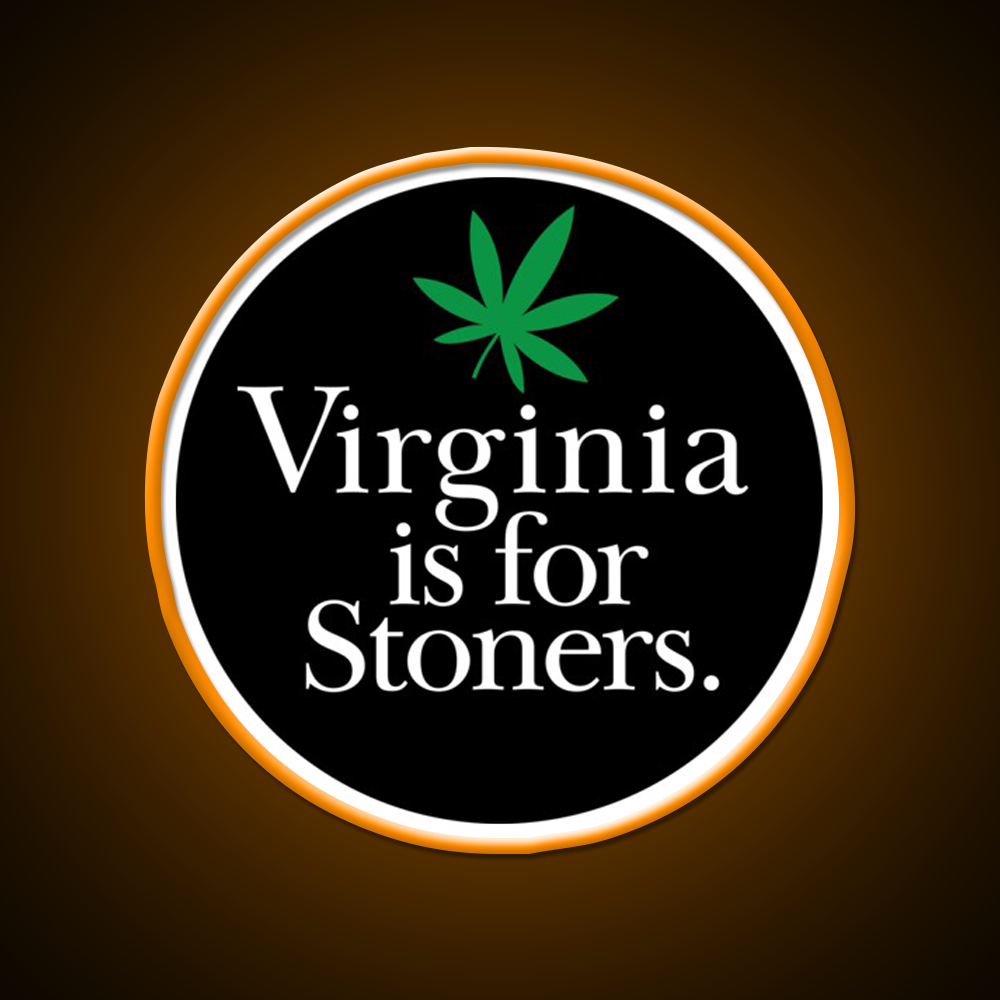 Virginia Is For Stoners Hemp Inspired Green Leaf Led Neon Sign Rgb Color - LED neon sign view 6