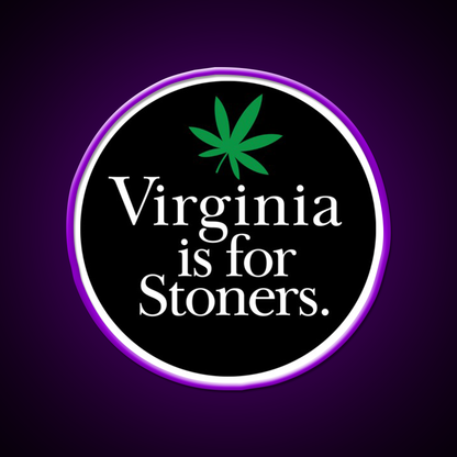 Virginia Is For Stoners Hemp Inspired Green Leaf Led Neon Sign Rgb Color - LED neon sign view 9
