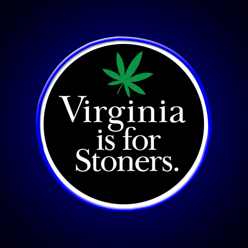 Virginia Is For Stoners Hemp Inspired Green Leaf Led Neon Sign Rgb Color - Shineneon