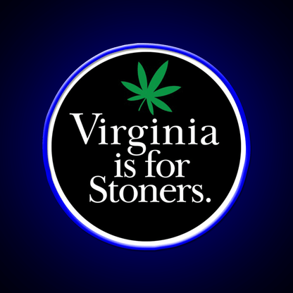 Virginia Is For Stoners Hemp Inspired Green Leaf Led Neon Sign Rgb Color - Shineneon