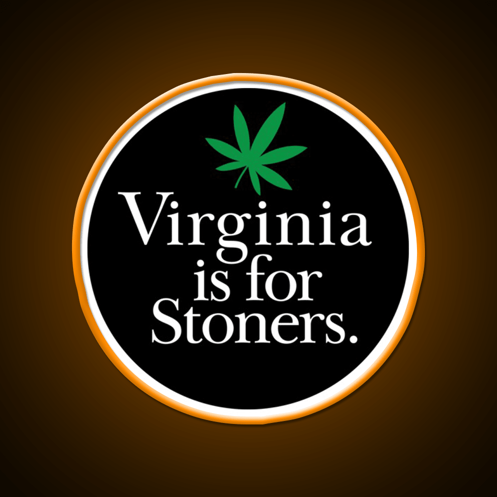 Virginia Is For Stoners Hemp Inspired Green Leaf Led Neon Sign Rgb Color - Shineneon