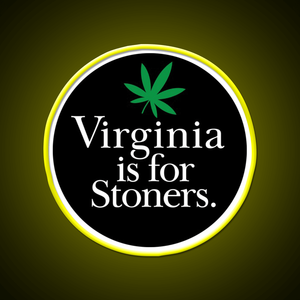 Virginia Is For Stoners Hemp Inspired Green Leaf Led Neon Sign Rgb Color - Shineneon