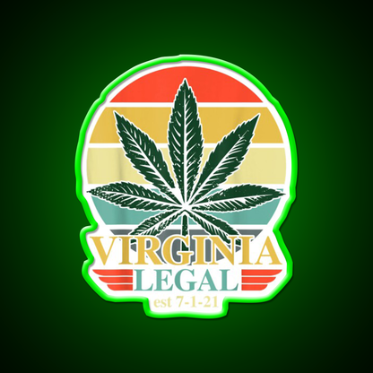 Virginia Legal Medical Stoners Edibles Green Leaf Led Neon Sign Rgb Color - LED neon sign view 8