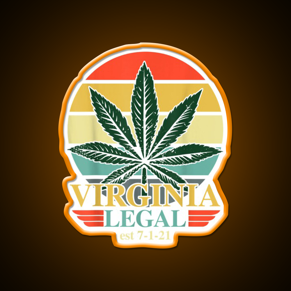 Virginia Legal Medical Stoners Edibles Green Leaf Led Neon Sign Rgb Color