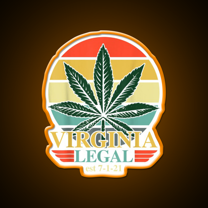 Virginia Legal Medical Stoners Edibles Green Leaf Led Neon Sign Rgb Color