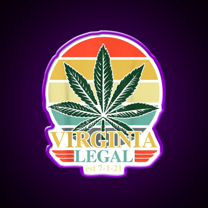 Virginia Legal Medical Stoners Edibles Green Leaf Led Neon Sign Rgb Color - LED neon sign view 9