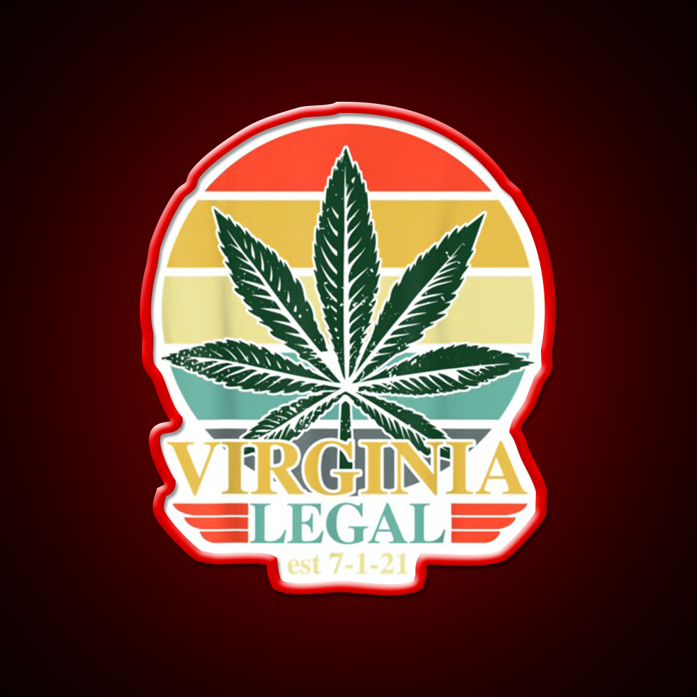 Virginia Legal Medical Stoners Edibles Green Leaf Led Neon Sign Rgb Color - LED neon sign view 10