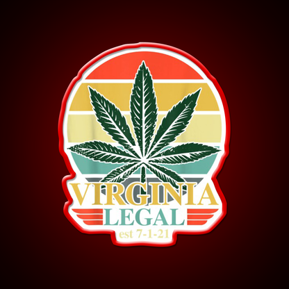 Virginia Legal Medical Stoners Edibles Green Leaf Led Neon Sign Rgb Color - LED neon sign view 10