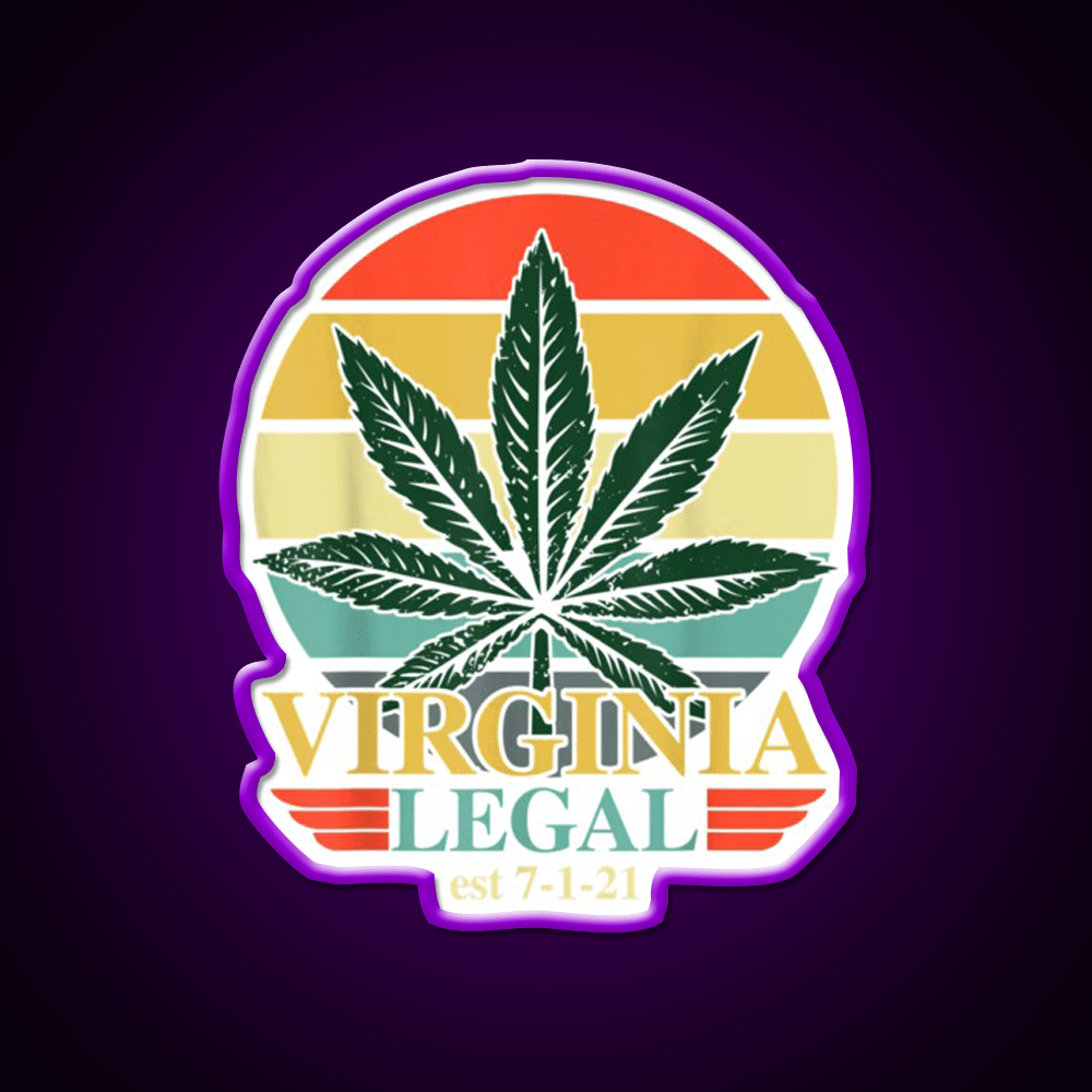 Virginia Legal Medical Stoners Edibles Green Leaf Led Neon Sign Rgb Color - Shineneon