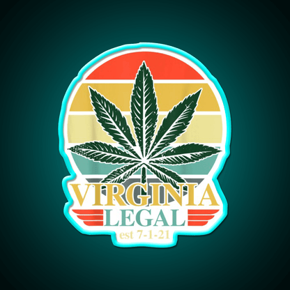 Virginia Legal Medical Stoners Edibles Green Leaf Led Neon Sign Rgb Color - Shineneon