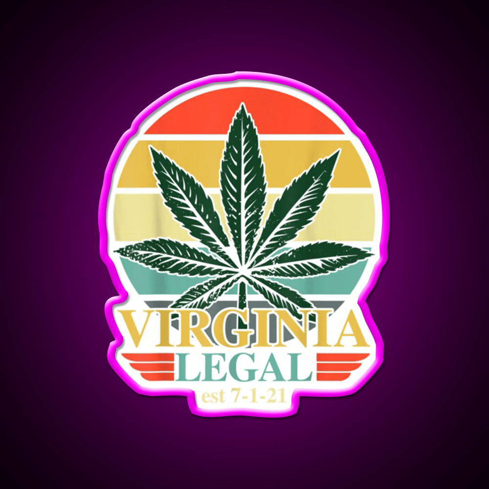Virginia Legal Medical Stoners Edibles Green Leaf Led Neon Sign Rgb Color - Shineneon
