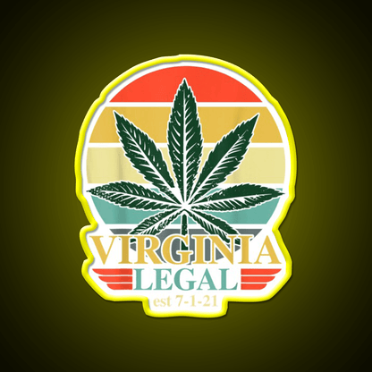 Virginia Legal Medical Stoners Edibles Green Leaf Led Neon Sign Rgb Color - Shineneon