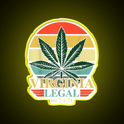 Virginia Legal Medical Stoners Edibles Green Leaf Led Neon Sign Rgb Color - LED neon sign view 7